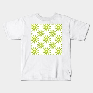 Green Floral Pattern Kids T-Shirt